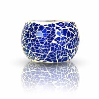 त्योहार की सजावट के लिए टी लाइट कैंडल के साथ ग्लास टी लाइट होल्डर ग्लास 1 - कप टी लाइट होल्डर सेट मल्टीकलर मोज़ेक 09