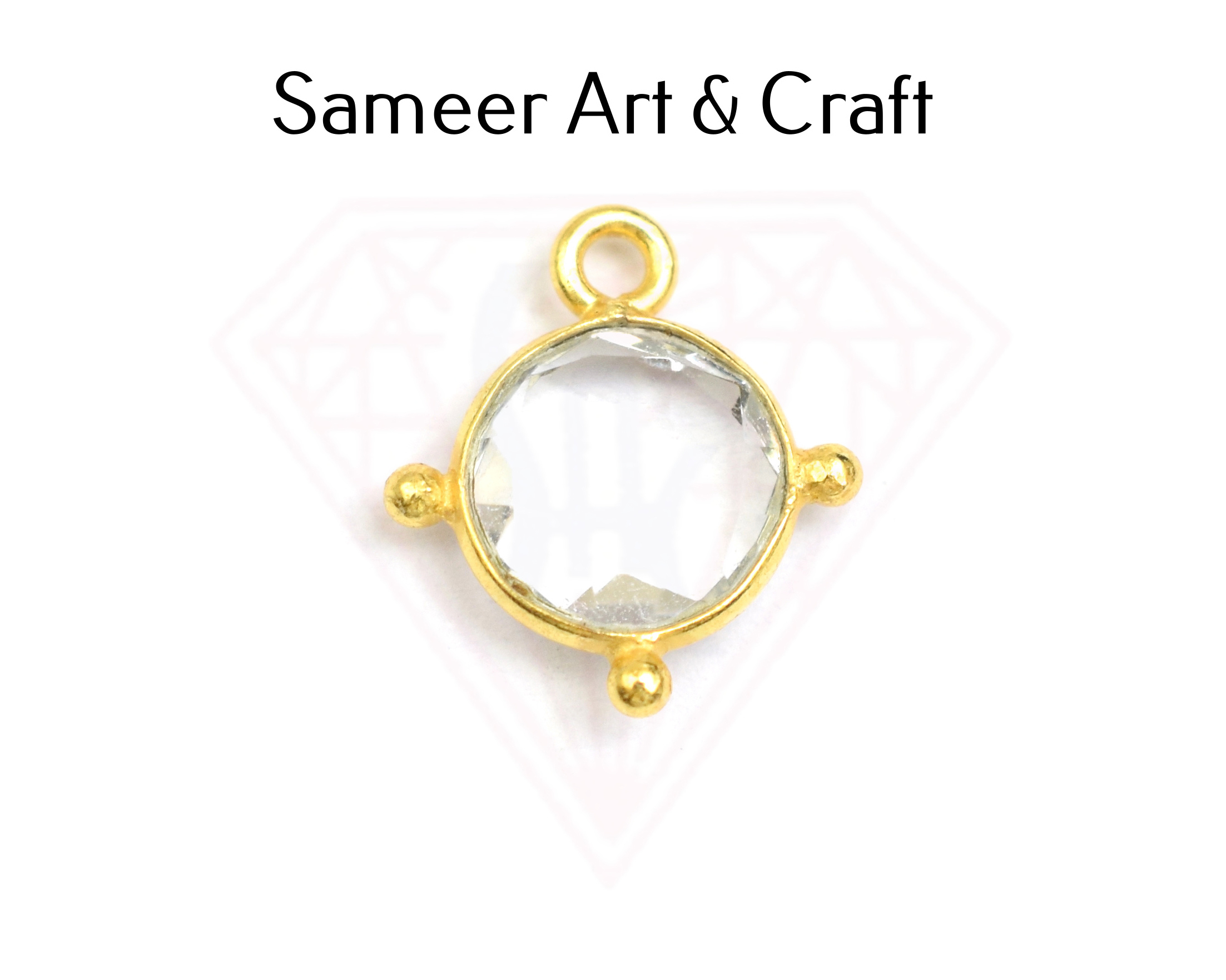 Multi Gemstone Round Shape Beze Connector