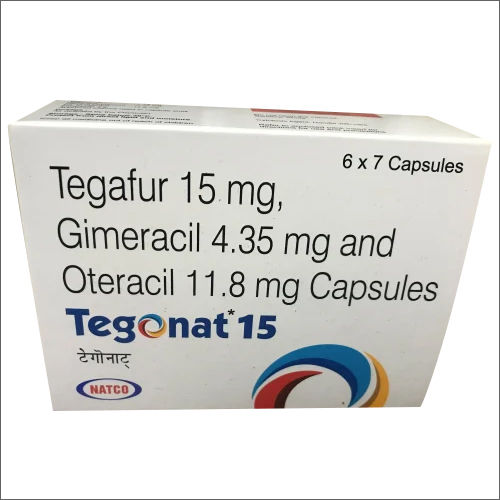 तेगफुर 15mg Gimeracil 4.35mg और ओटेरासिल 11.8mg कैप्सूल सामान्य दवाएं