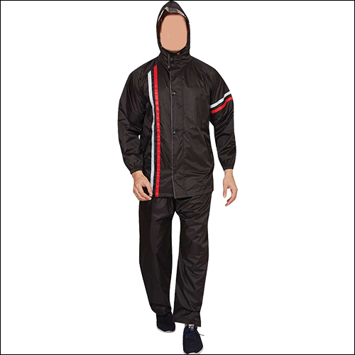 ब्लैक माइक्रो रिवर्सिबल जेंट्स रेनसूट