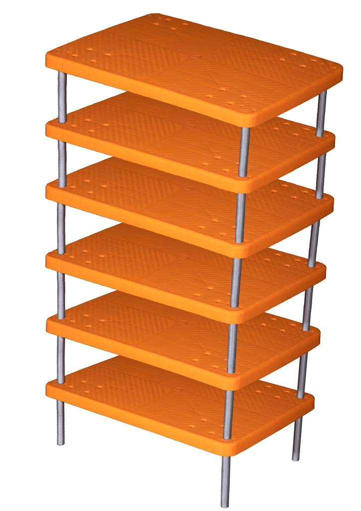 Orange Plastic Rack Trolley