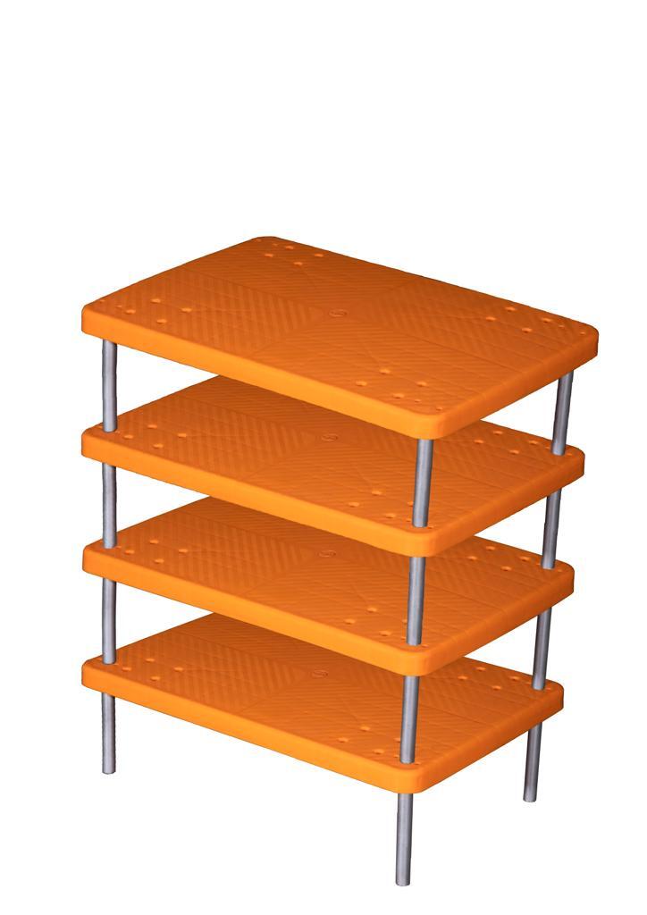 Orange Plastic Rack Trolley