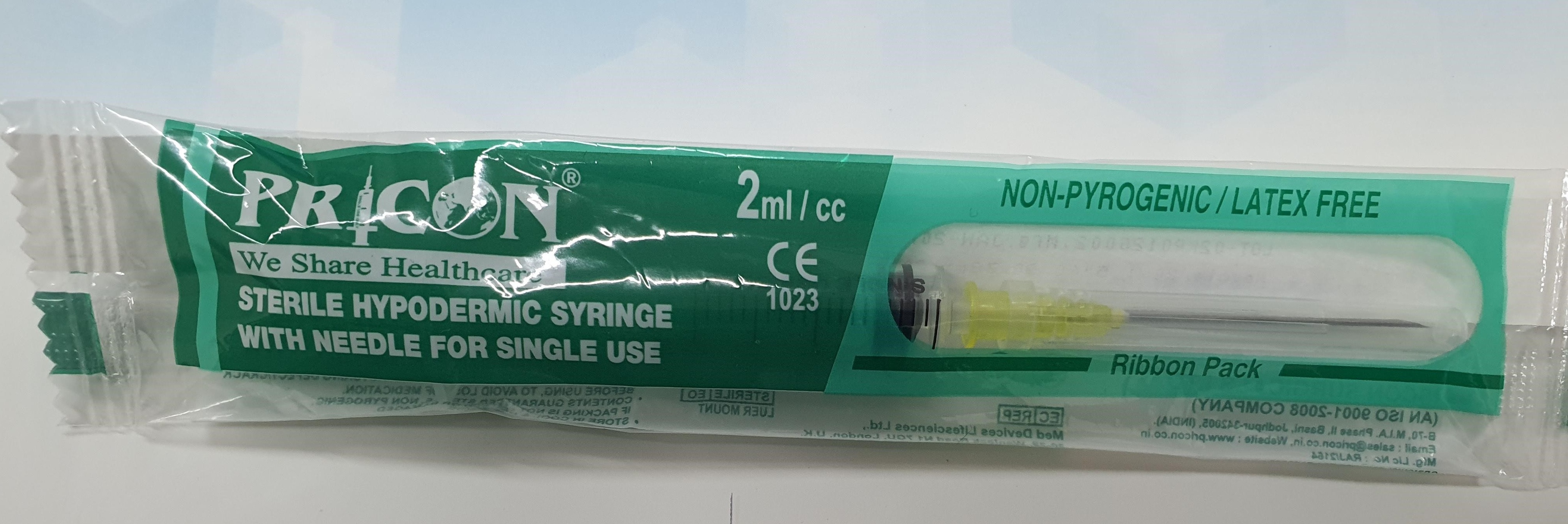 Disposable Syringe With Needle 2ml - Stainless Steel Needle Individually Packed Blister Eo Sterilized | Iso 7886 Is 10258 Certified Single Use
