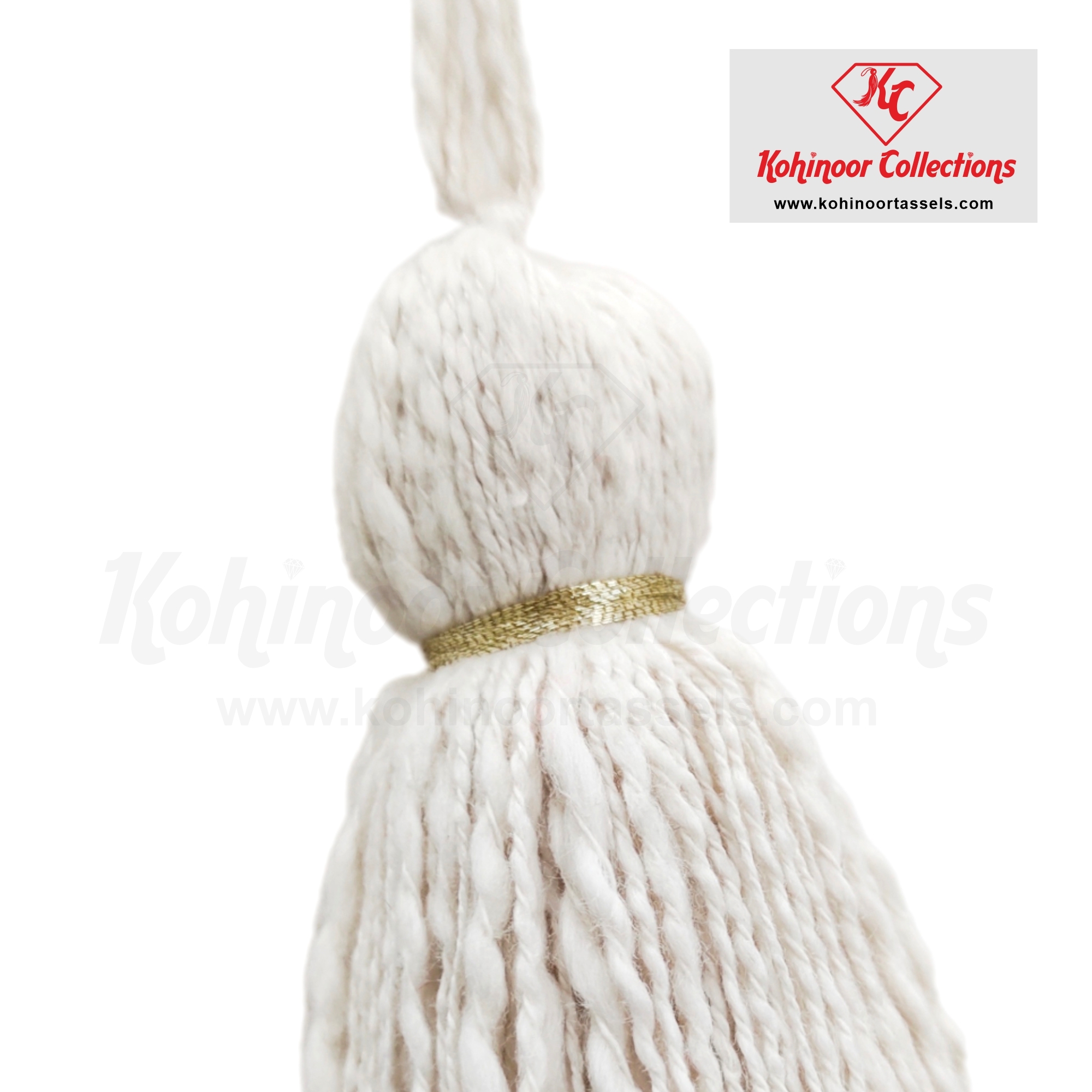 Cotton Slub Yarn Tassel With Zari Wrapping