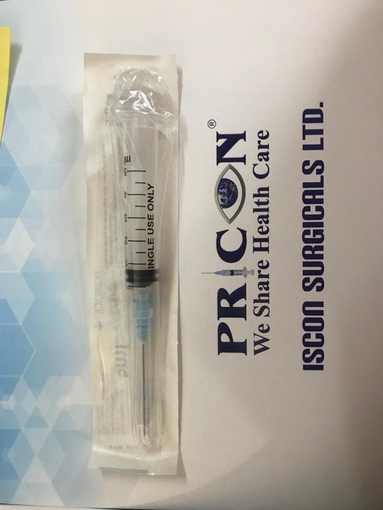 Disposable Syringe With Needle 5ml - Stainless Steel, Individual Blister Packing , Eo Sterilized For Single Use, Iso 7886 & Is 10258 Certified