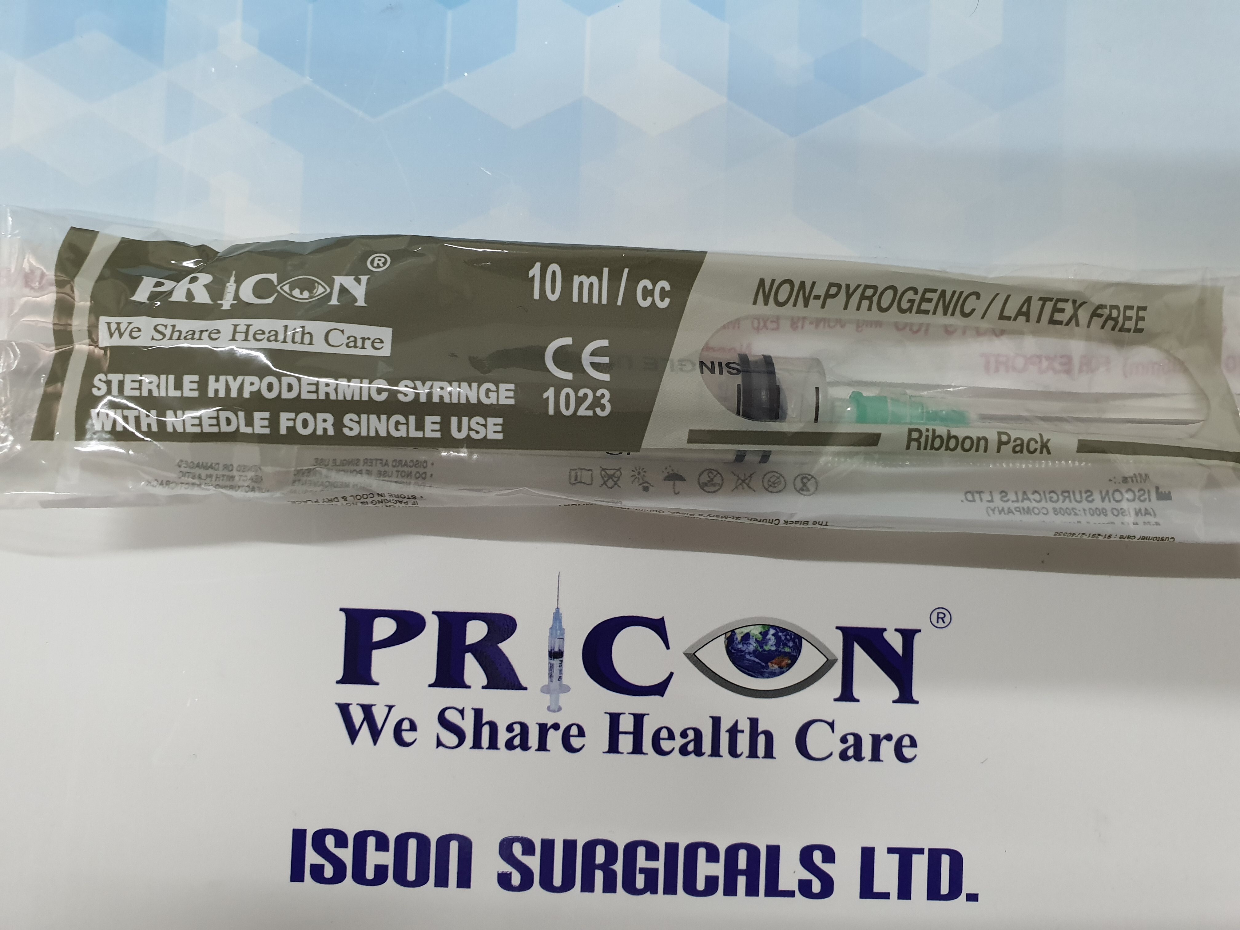 Disposable Syringe With Needle 10ml - Stainless Steel Needle, 10 Ml Size, Individually Packed Blister And Ribbon Box Options | Single Use, Eo Sterilized
