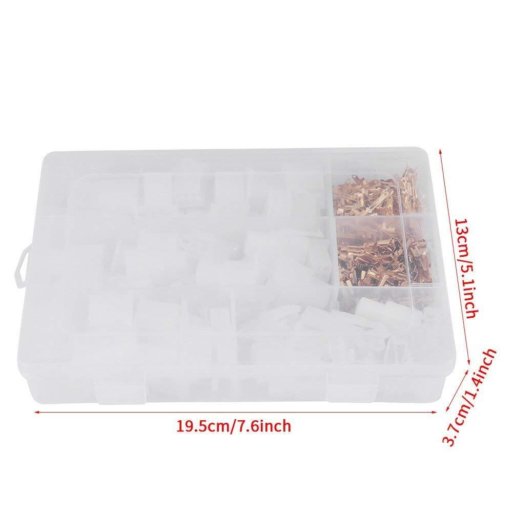 380pcs 2.8mm 2 3 4 6 Way Wire Connectors Housing Terminal Female Male Kit - Color: White And Gold