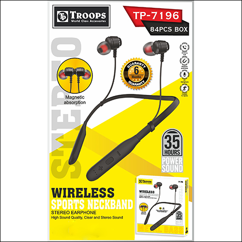 Tp-7196 V Wireless Sports Neckband - Battery Backup: Long-Lasting Playback Time