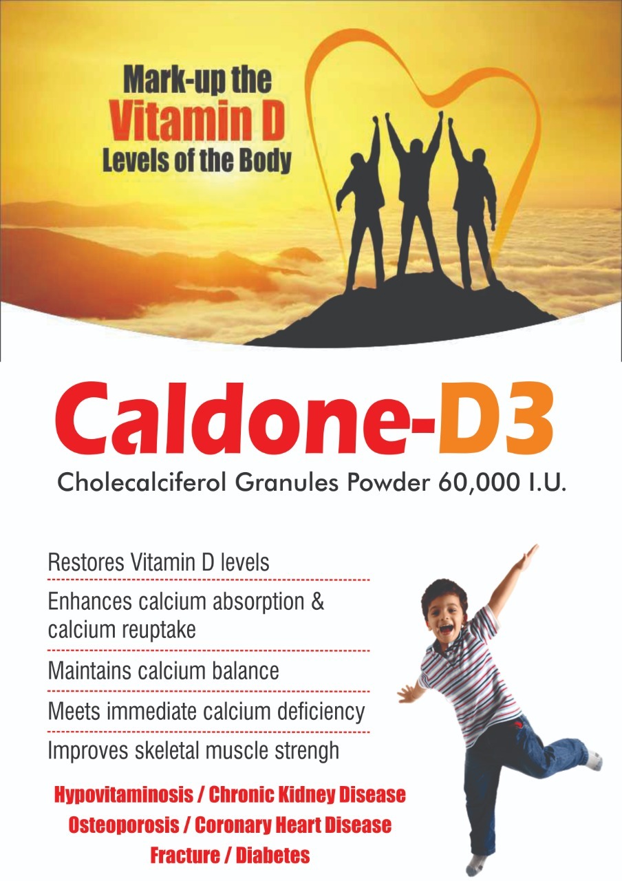 Caldone-d3 Sachets (Cholecalciferol Granules Powder 60000 I.u.) General Medicines