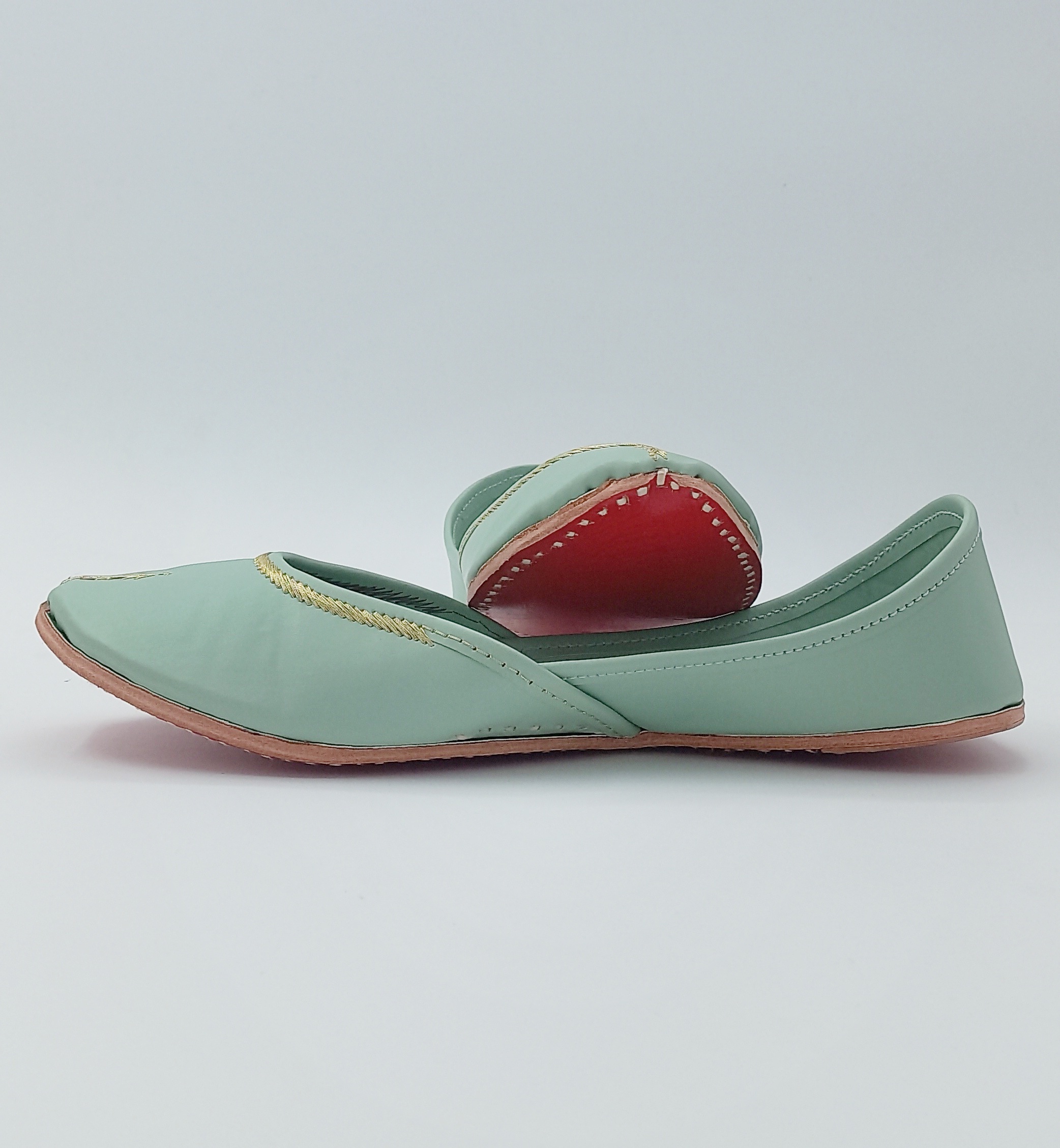 Leather Ladies Jutti - Color: Mint Green