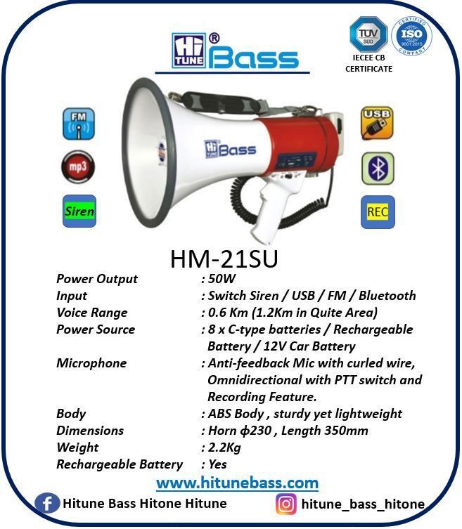 Red And White Megaphone Am 20hd