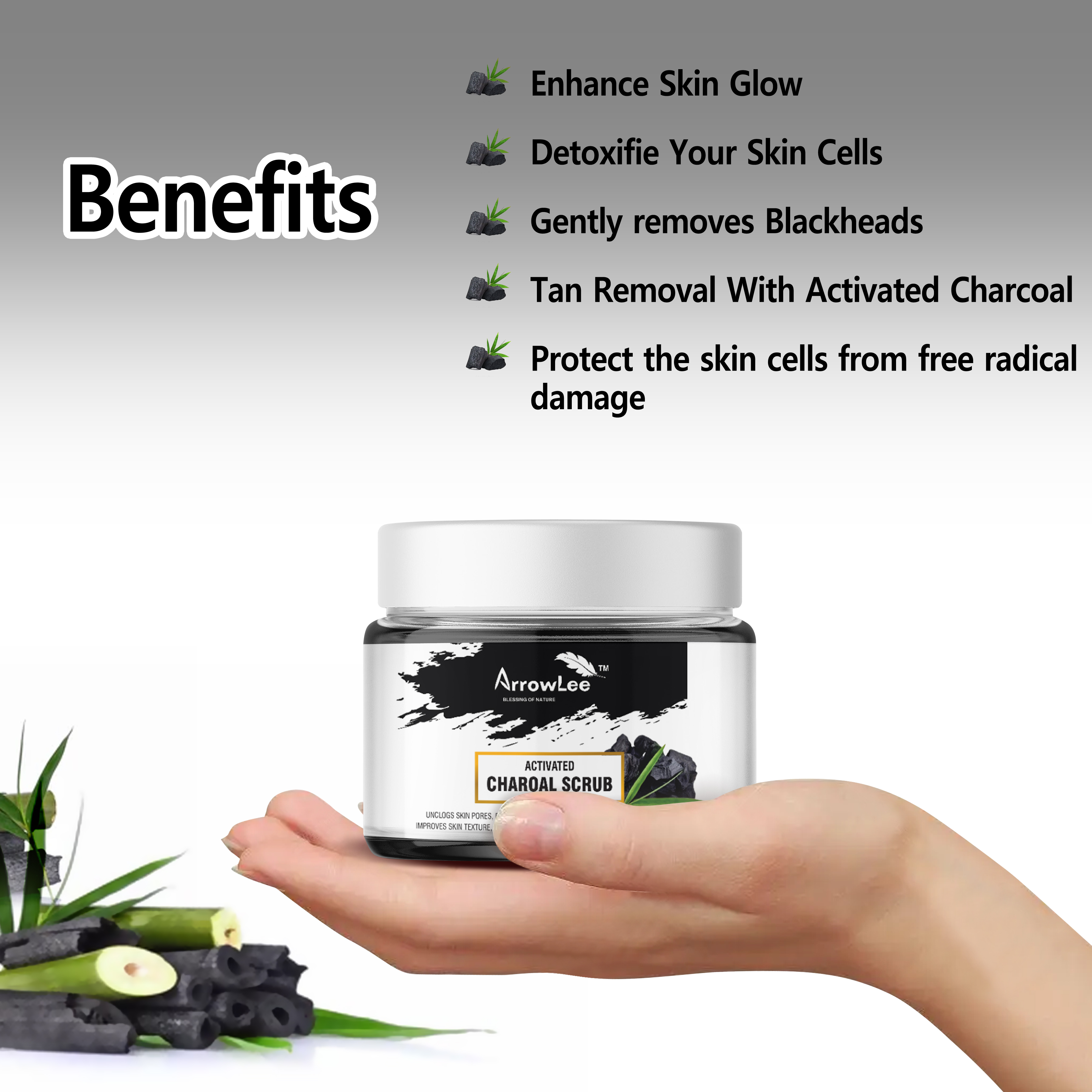 Activated Charcoal Scrub - Gel Form, 24 Months Shelf Life | Suitable For All Skin Types, Designed For Face And Body Personal Care