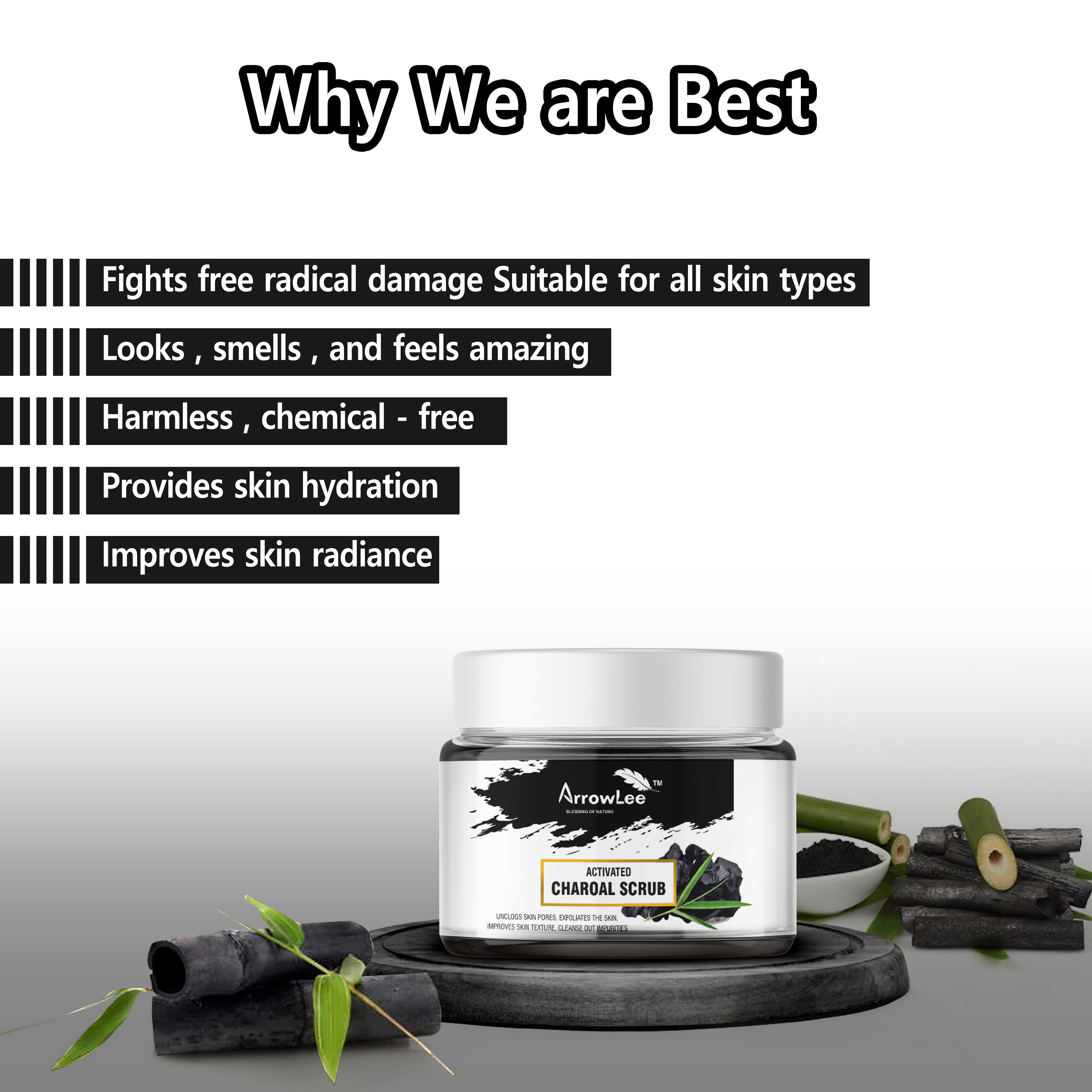 Activated Charcoal Scrub - Gel Form, 24 Months Shelf Life | Suitable For All Skin Types, Designed For Face And Body Personal Care