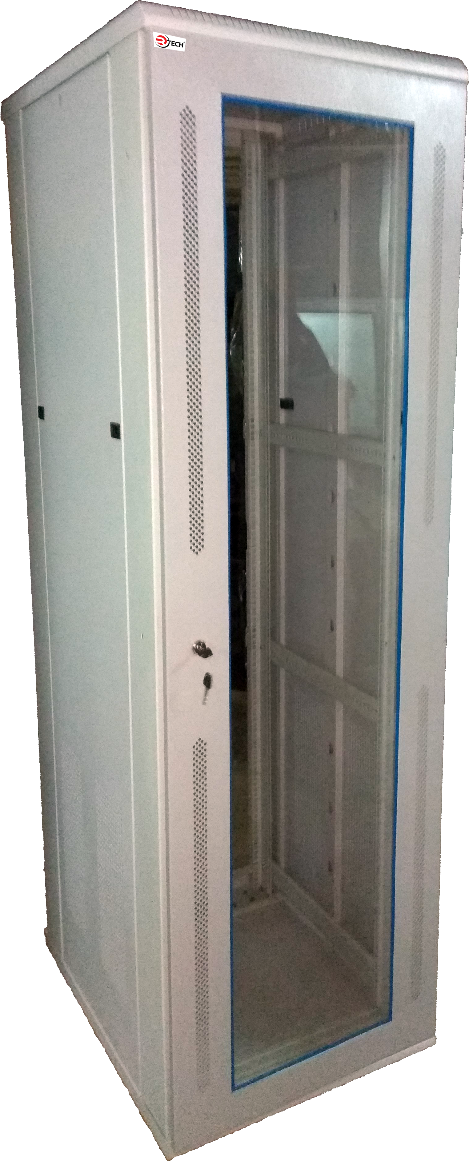 R Tech Floor Standing Steel Series Rack - 36u, 600x1000mm, Vented Design, Locking Doors, Removable Side Panels, Cable Entry Provision, Four Folded Profile Depth Channels