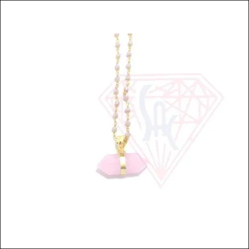 गुलाबी चेलेडोनी बुलेट पेंडेंट का आकार: 10 X 30 मिमी