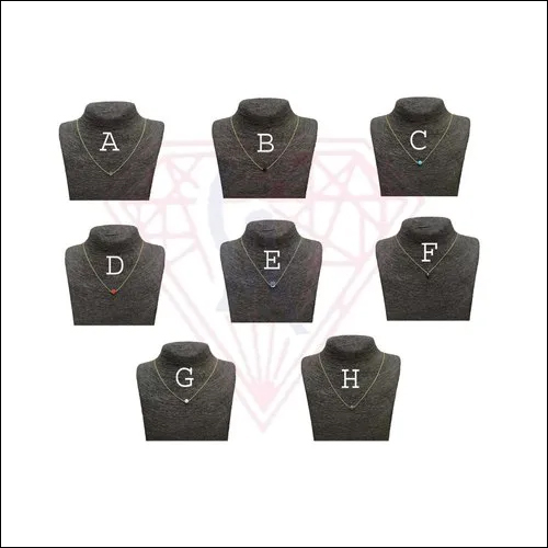 राउंड 925 स्टर्लिंग सिल्वर जेमस्टोन नेकलेस सेट