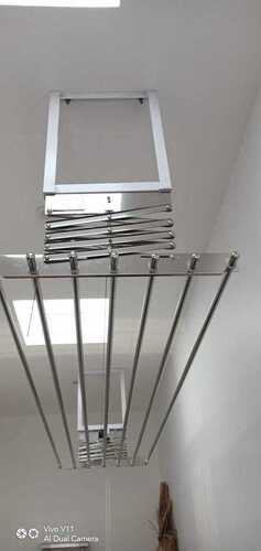 सिल्वर सीलिंग क्लॉथ ड्रायिंग पुली हैंगर