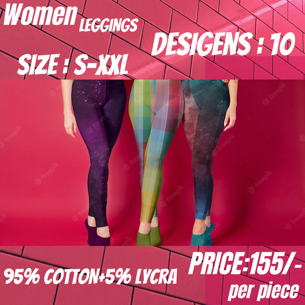 Printed Leggings - 95% Cotton + 5% Lycra, Available In 10 Designs | Sizes S - Xxl, 180 Gsm For Ultimate Comfort And Fit