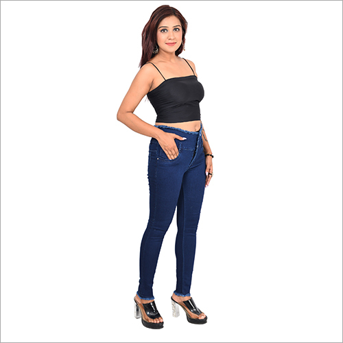 Slim Fit 3 Button Dark Blue Jeans