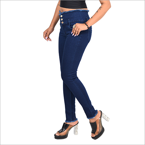 Slim Fit 3 Button Dark Blue Jeans