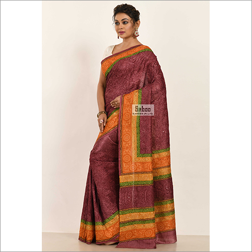 Different Available Dupion Aari Work Saree