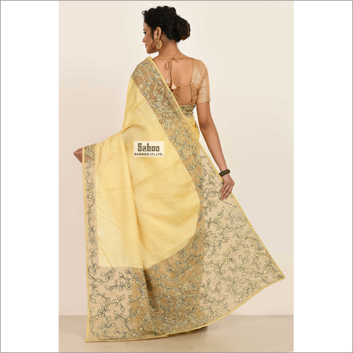 Different Available Tussar Cut Work Saree