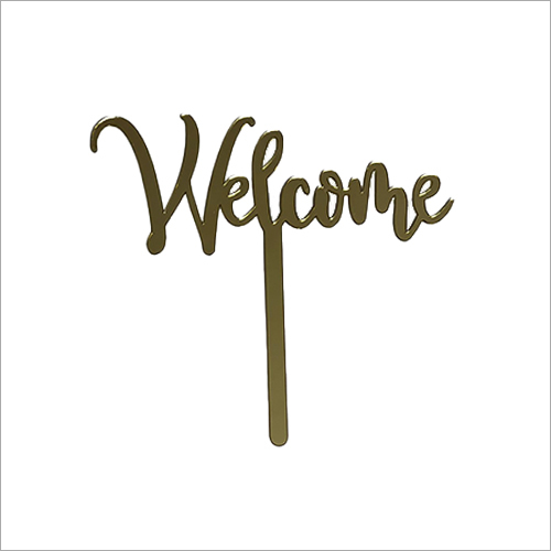स्टिक वेलकम केक टॉपर