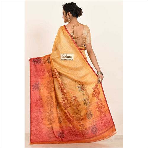 Different Available Tussar Print Saree