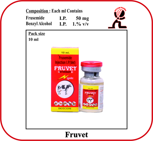 फ़्यूरोसेमाइड बेंज़िल अल्कोहल ब्रांड - फ्रुवेट 10 मिलीलीटर पशु चिकित्सा इंजेक्टेबल्स