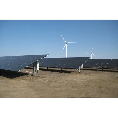 Black-white Ground Mounted Solar Wind Hybrid Power Plant