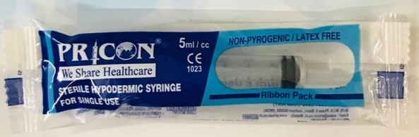 Disposable Syringe 5ml - Stainless Steel Needle, Blister Pack, Eto Sterilized | Isi & Is Certified, Single Use, Non-recyclable