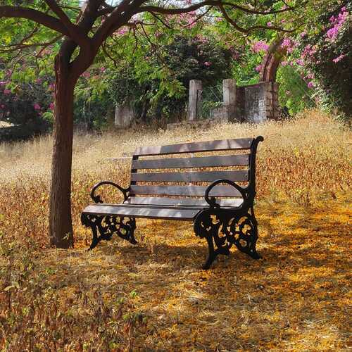 Cast Aluminum Garden Bench - 5ft x 2ft x 3ft | Pre-Assembled, Black Powder Coated, 1 Year Warranty