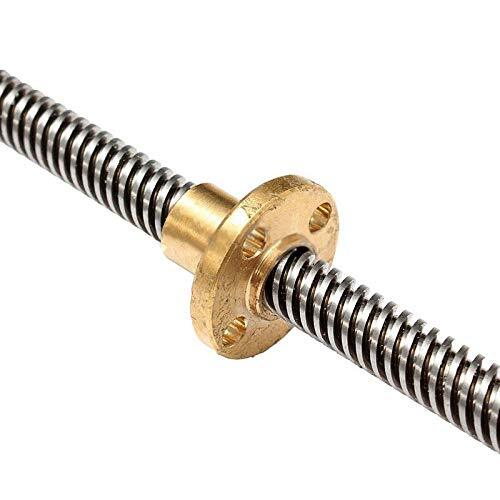 T8 Lead Screw 100mm 8mm Brass Copper Nut With Kp08 Bearing Bracket And 5 X 25 X 8 Mm Flexible Coupling For 3d Printer - Color: Silver