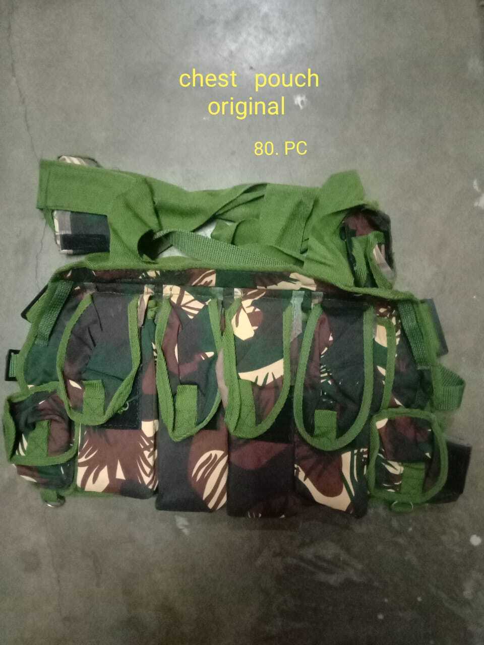 Army Combat Pouches - Polyester Material, Size M, Olie Green Color, Waterproof, 4 Pockets, Unisex, All Weather, Adjustable Bottom Strap