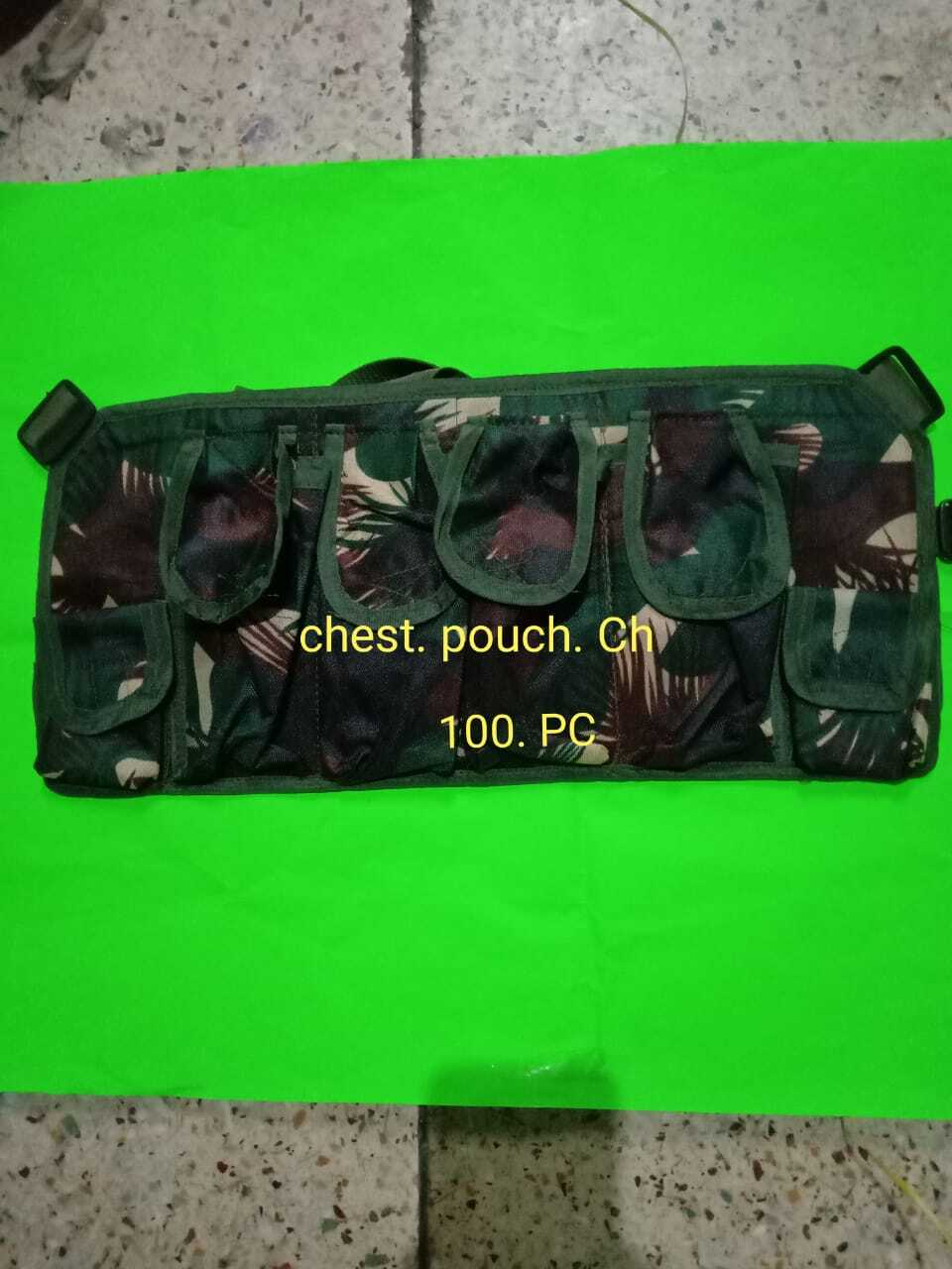 Army Combat Pouches - Polyester Material, Size M, Olie Green Color, Waterproof, 4 Pockets, Unisex, All Weather, Adjustable Bottom Strap