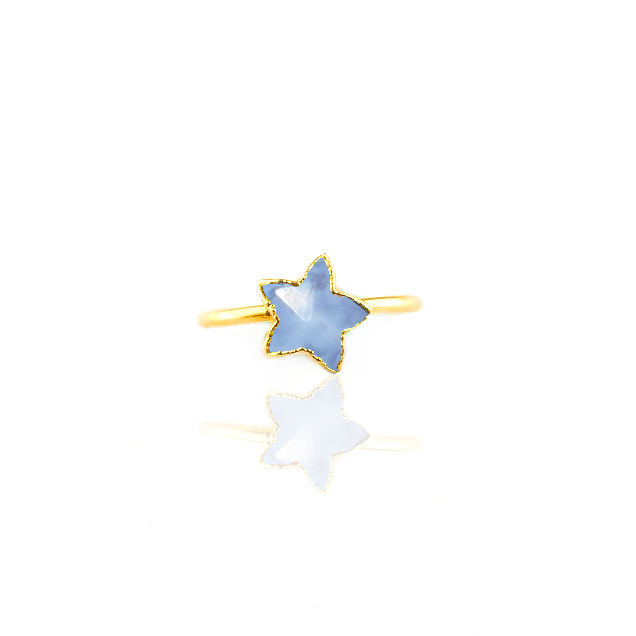 Star Shape Gemstone Rings 10mm Faceted Star Gemstone Gold Vermeil Rings 925 Silver Band Rings For Women Gender: Unisex