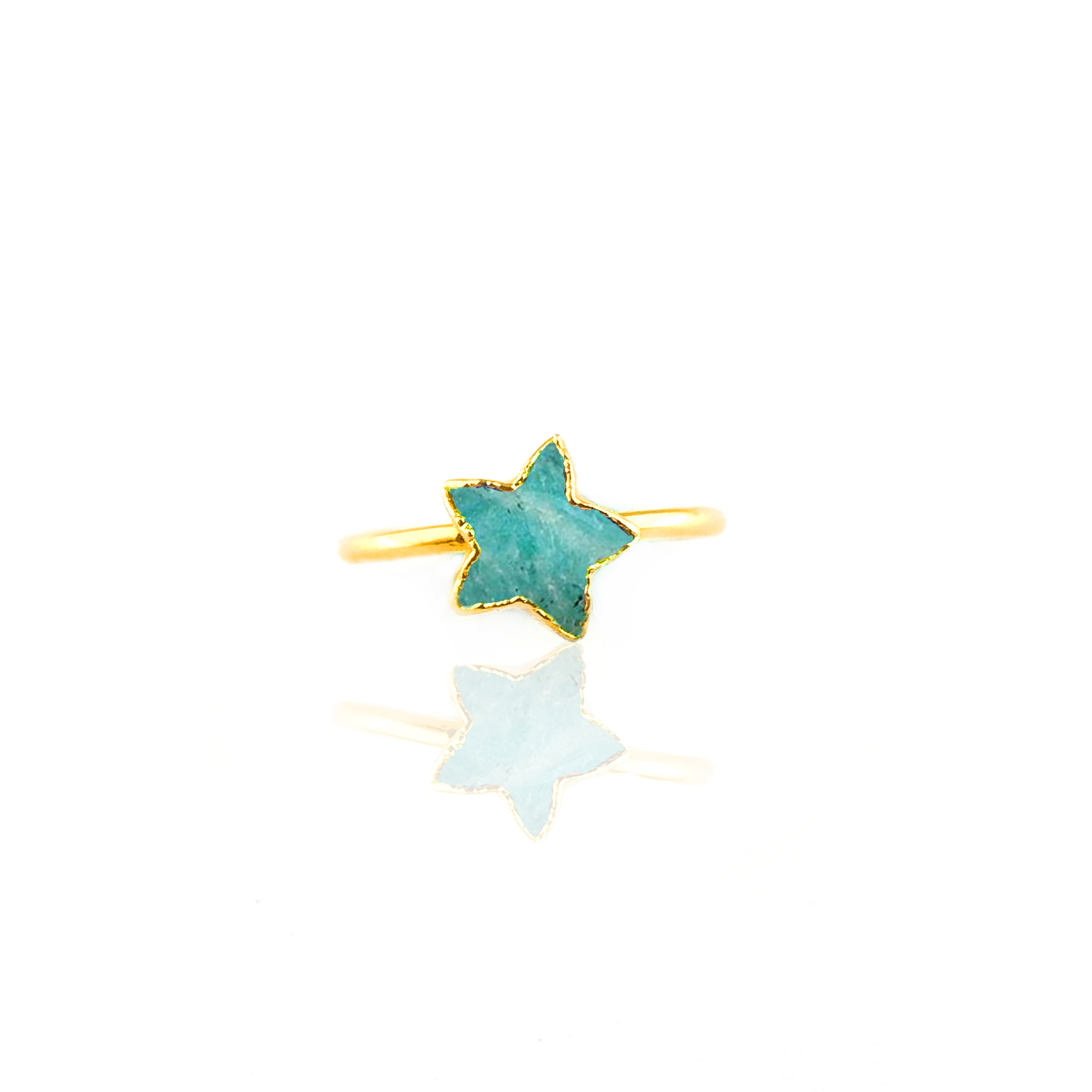 Star Shape Gemstone Rings 10mm Faceted Star Gemstone Gold Vermeil Rings 925 Silver Band Rings For Women Gender: Unisex