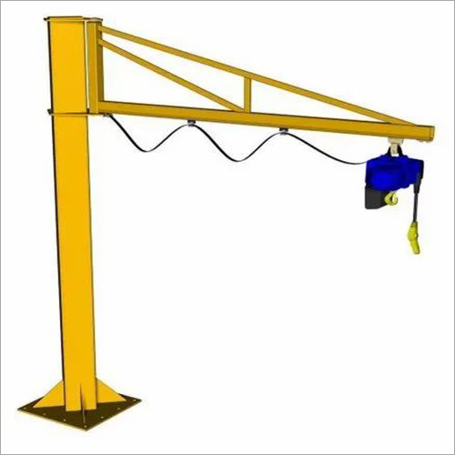 Krishna Jib Crane - M.S Material, 1-10 Meter Boom Length, Yellow Color | New Condition, Movable Structure, 20-40 Feet Height