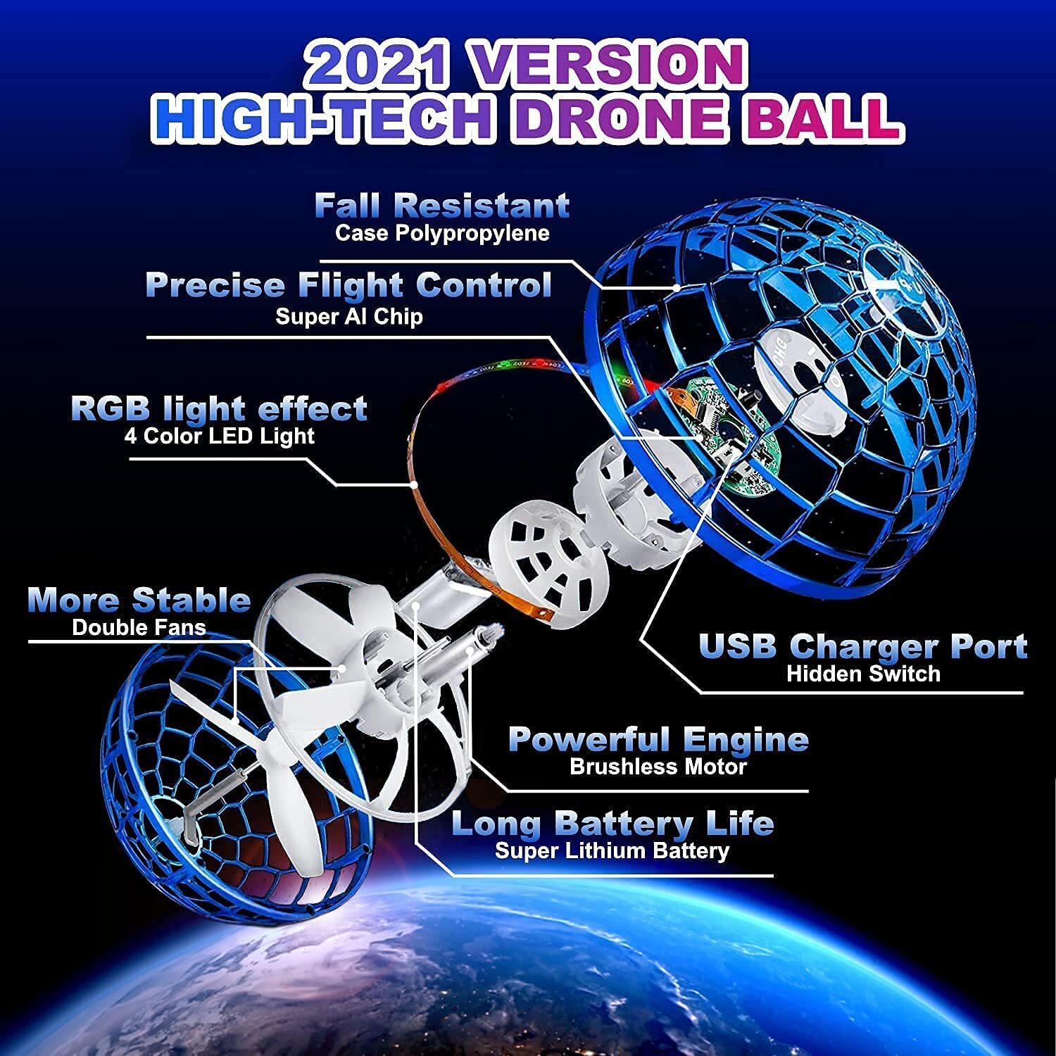 Flying Spinner Ball Usb Rechargeable In Led Lights 360 Rotating Magic Controller