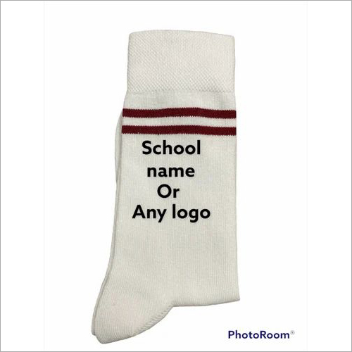 Striped School Socks - Lycra Mid Calf Crew Socks | Medium Size, Washable, White Color, 2-Way Stretch, Unisex for All Season Casual Wear
