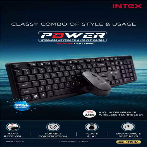 INTEX POWER  WIRELESS KEYBOARD MOUSE COMBO