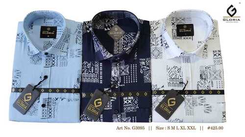 Mens Printed Shirt Collar Style: Standard