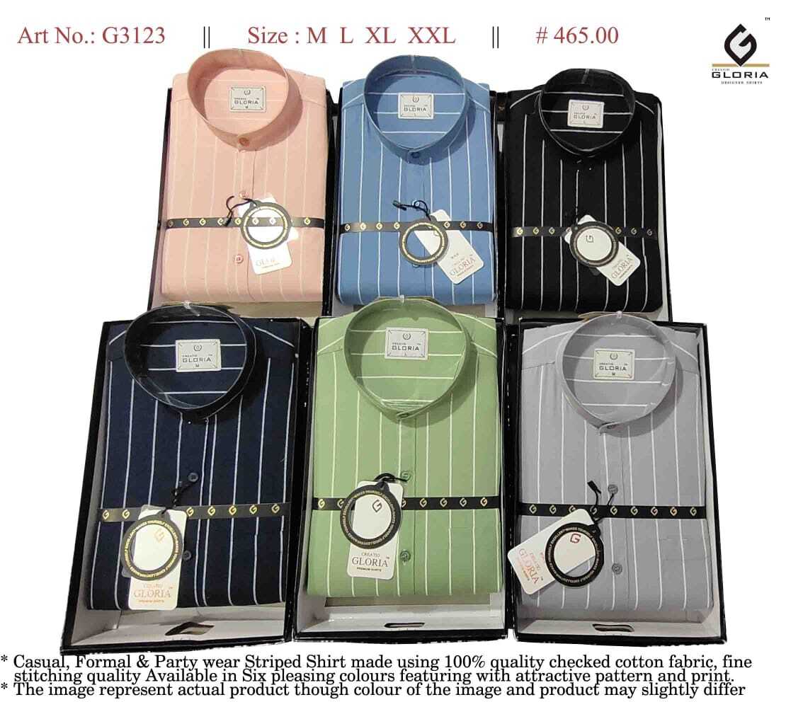 Men's Full Sleeves Solid Shirts - Cotton, Regular Fit, Striped Design, Available In S To Xxl Sizes, Elegant Blue Color