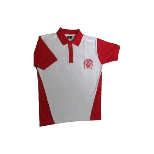 Boys Football Sports T Shirt - Comfortable Cotton Blend, Size 22, Red and White Color, Half Sleeves Design | Perfect for Active Play and Sports Activities
