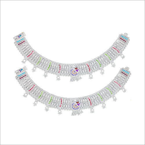 Silver Payal With Kundan Gender: Women