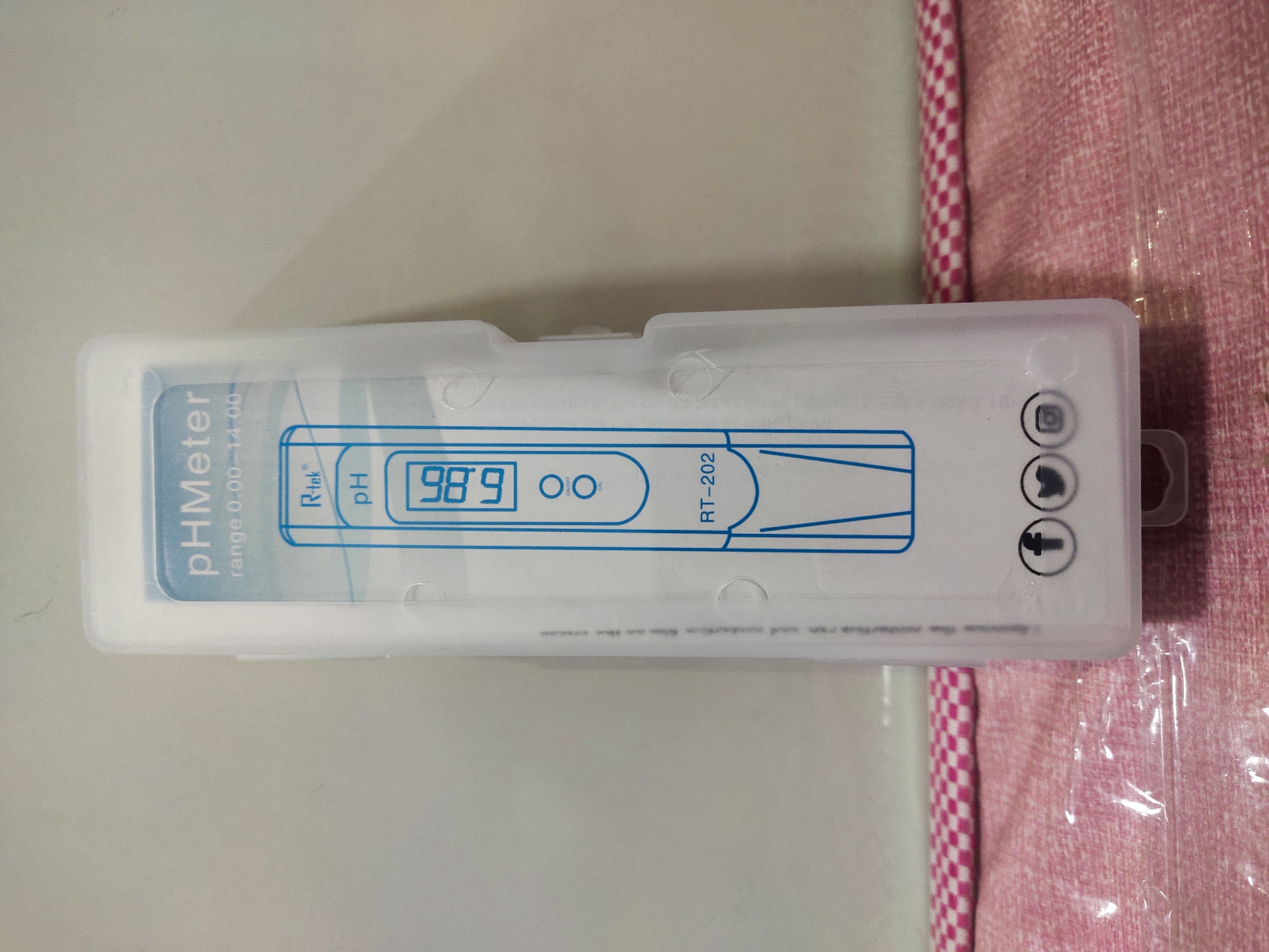 Pocket Ph Meter - Abs Plastic, 155 X 30 X 20 Mm, +/- 0.1 Ph Accuracy | 0.00 - 14.00 Ph Measurement Range, Cr2032 Battery Powered, Lightweight 50g