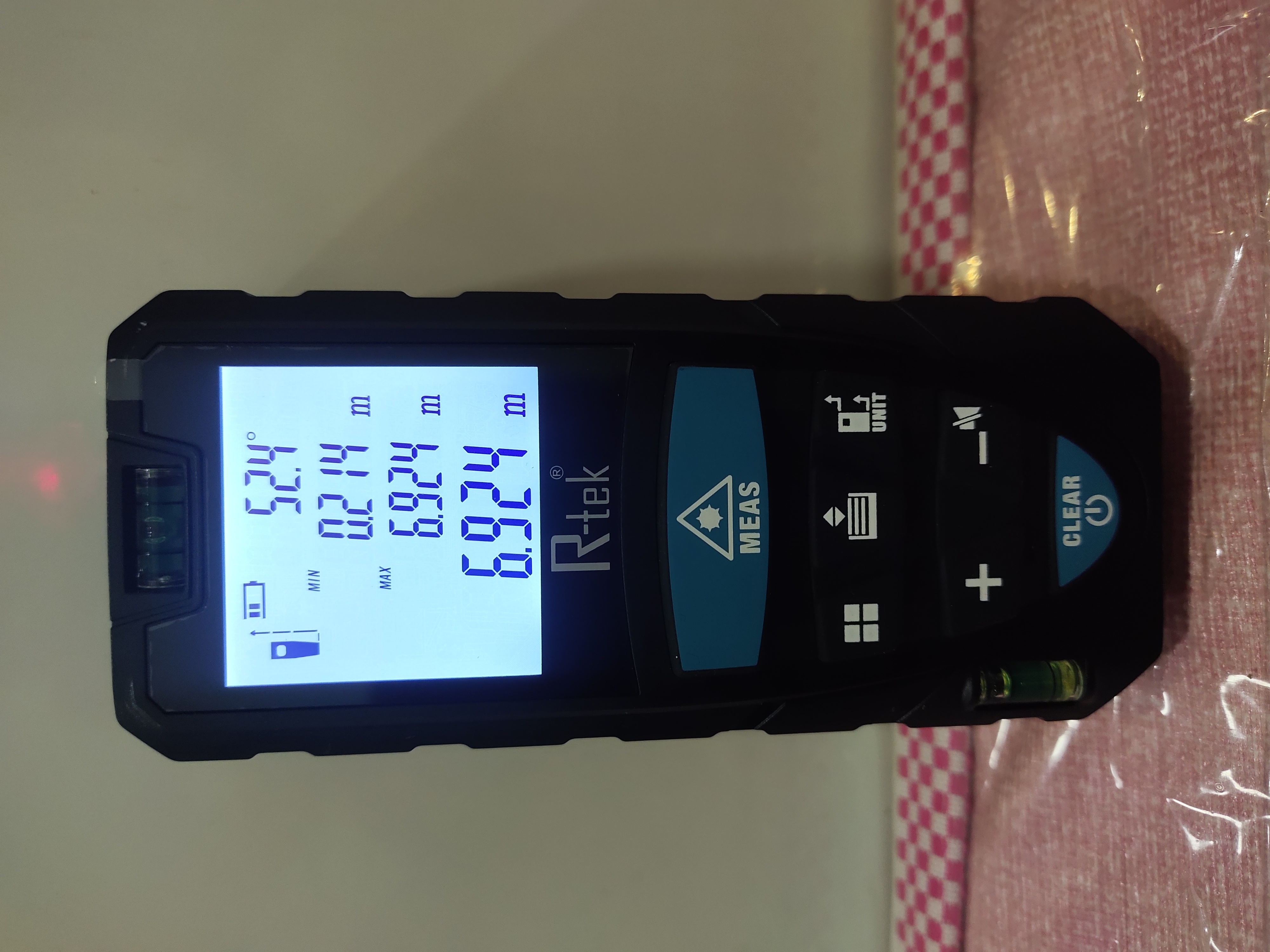 Laser Distance Meter - 0.05m - 90m Range Lcd Display +/−2mm Accuracy Battery Powered 115x55x25mm Size 150g Weight