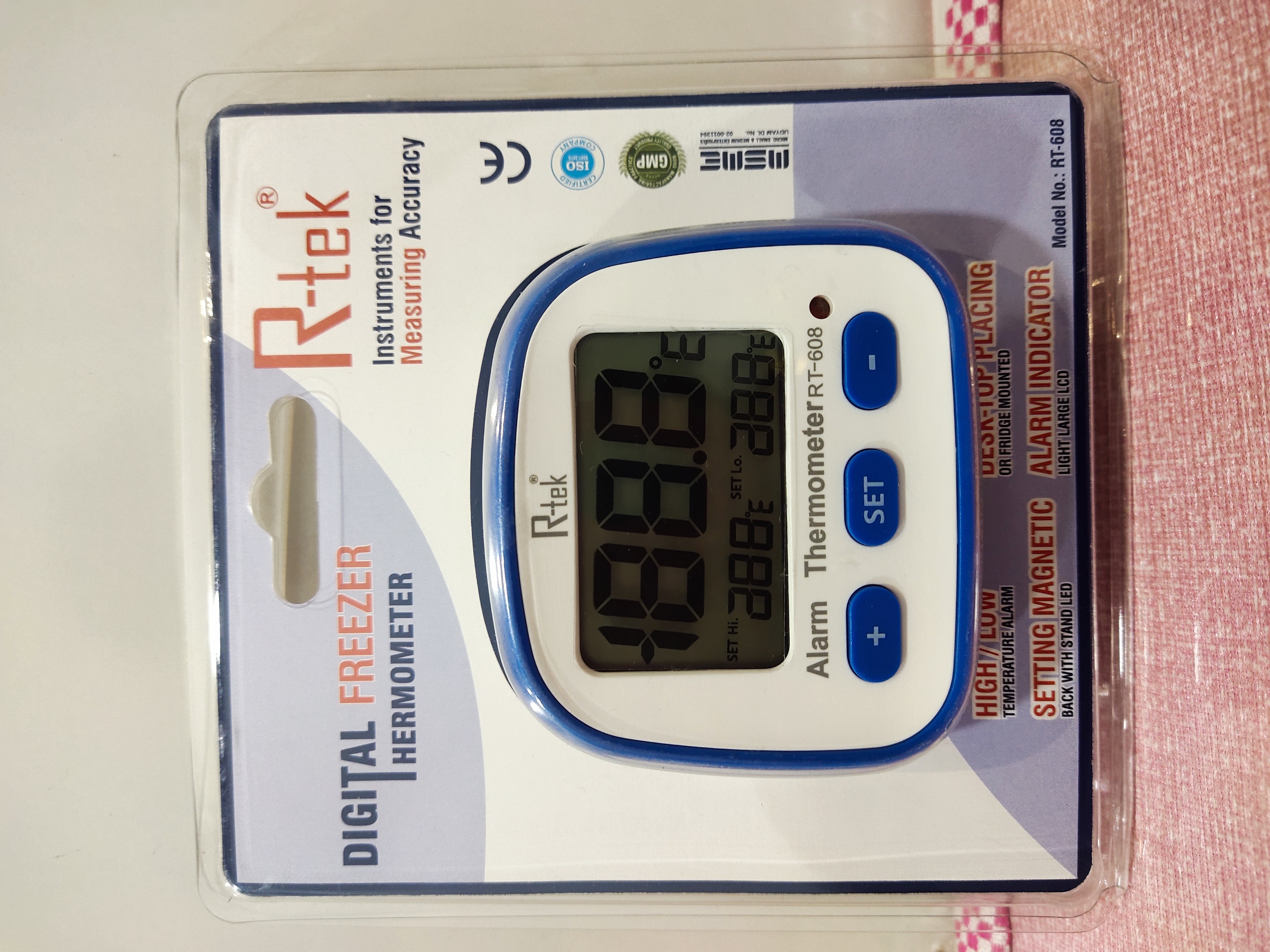 Fridge Thermometer - Plastic Material, 1 Meter Probe Length, -50 To 70 Â°C Range, Â±1â°c Accuracy | Ideal For Monitoring Fridge Temperature In Restaurants, Homes & Laboratories, Ce, Gmp Certified