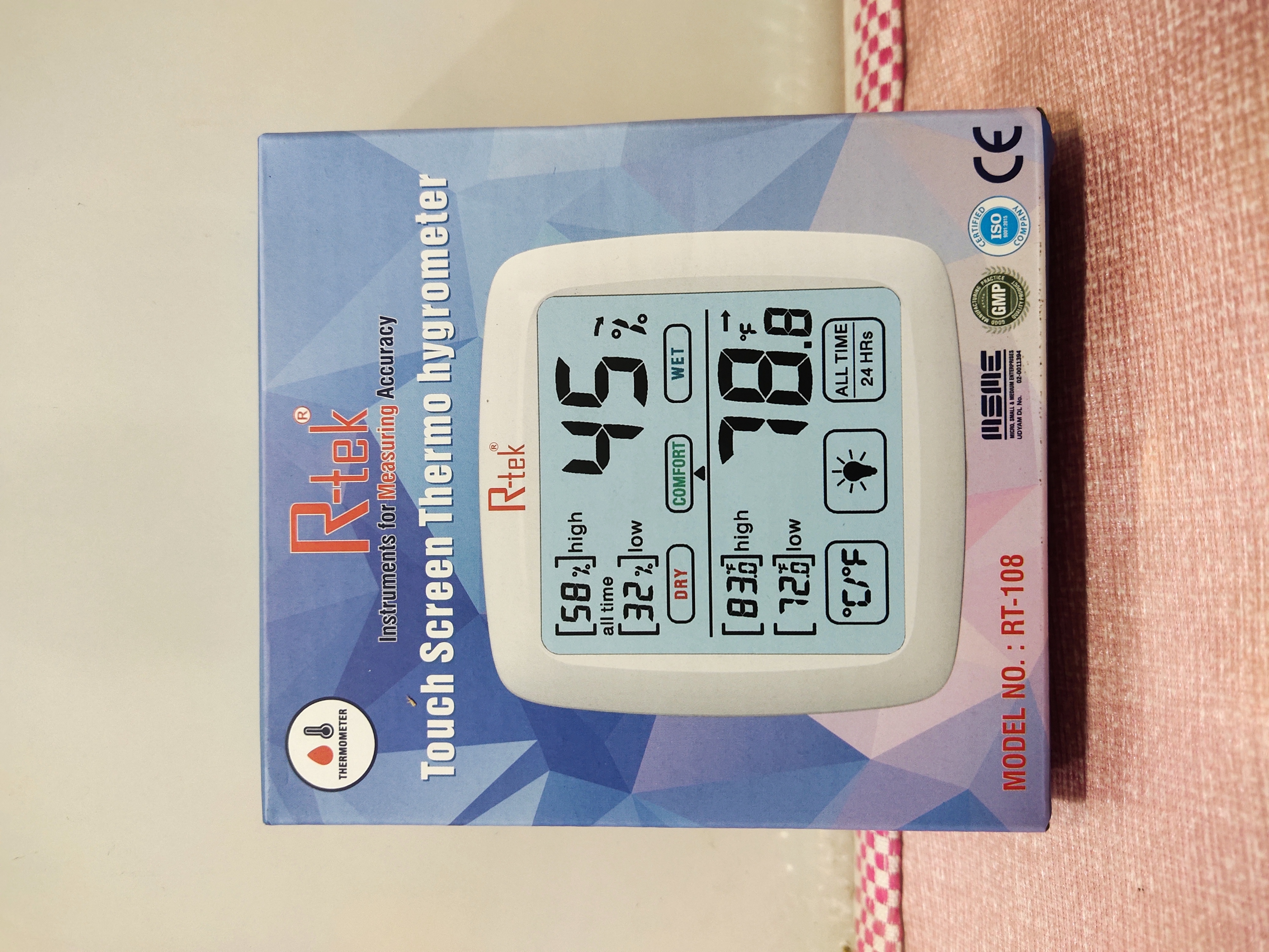 Thermo Hygrometer Touch Screen