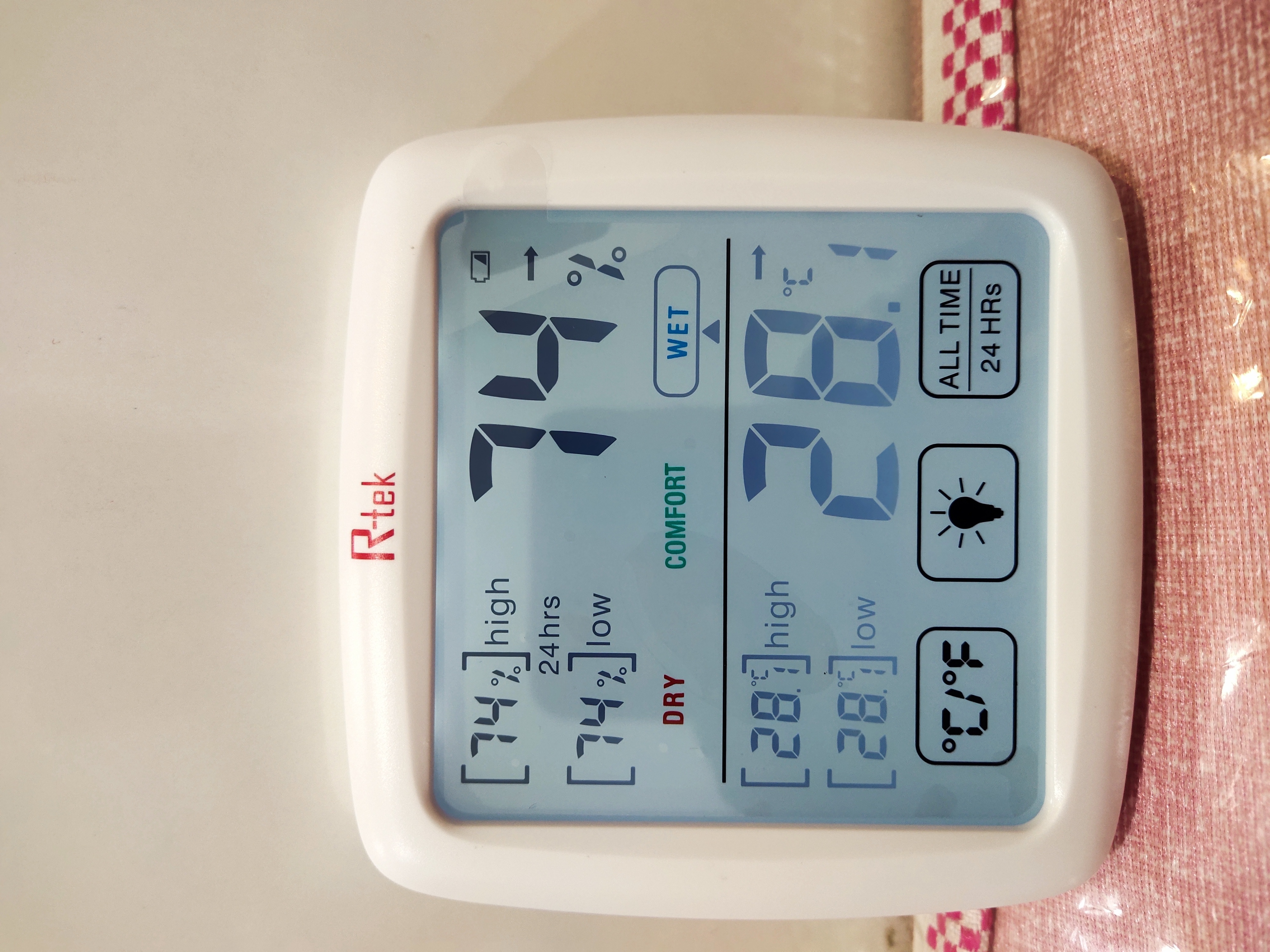 Thermo Hygrometer Touch Screen
